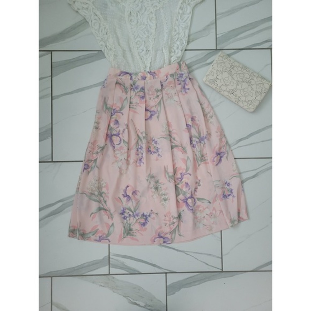 Vintage Cottage‎ Core 90s y2k AOP Floral Spring Koret Skirt European summer 14P